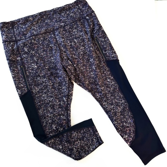 Athleta Leggings Womens 3X Rainier Printed Mesh Tight Purple Blue - Picture 2 of 6